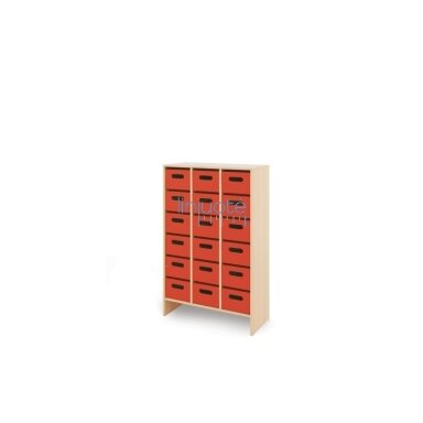 Spintelė XL + didelės medinės dėžutės - Raudona Spintelė XL + didelės medinės dėžutės - Raudona