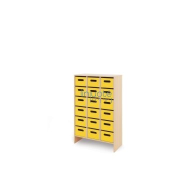 Spintelė XL + dideli mediniai konteineriai - geltona Spintelė XL + dideli mediniai konteineriai - geltona