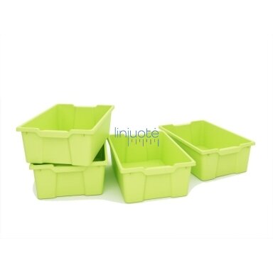 Didelės žalios plastikinės dėžutės 4 vnt.