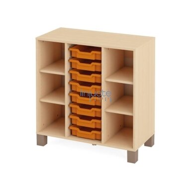 Spintelė su lentynomis ir 8 dėžutėmis. Oranžinė-beržo spalvos. Fresh kolekcija Spintelė su lentynomis ir 8 dėžutėmis. Oranžinė-beržo spalvos. Fresh kolekcija