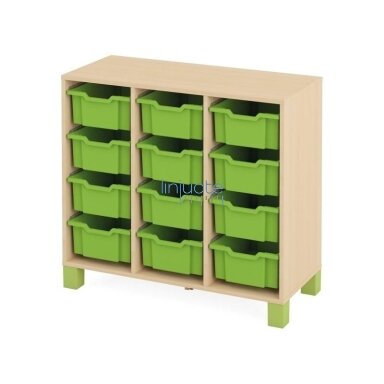 Spintelė su 12 giliais konteineriais. Žalia. Fresh kolekcija
