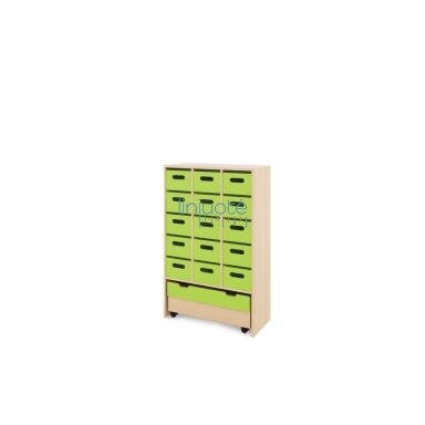 Spintelė XL + dideli mediniai konteineriai + dėžė - Žalia Spintelė XL + dideli mediniai konteineriai + dėžė - Žalia