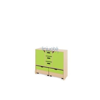 Spintelė L + didelės kartoninės dėžės ir durys + dėžės - Žalia Spintelė L + didelės kartoninės dėžės ir durys + dėžės - Žalia