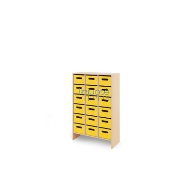 Spintelė XL + dideli mediniai konteineriai - geltona Spintelė XL + dideli mediniai konteineriai - geltona