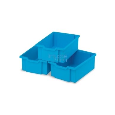 Dideli plastikiniai jūrinės spalvos konteineriai 3 vnt.