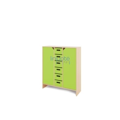 Spintelė XL + didelės medinės dėžutės ir durys – žalia Spintelė XL + didelės medinės dėžutės ir durys – žalia