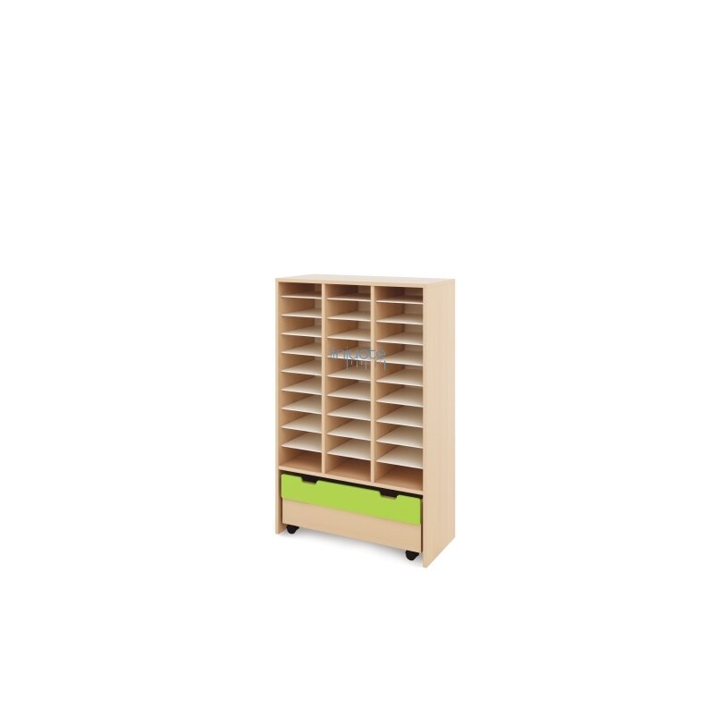 Spintelė XL + su lentynėlėmis + dėžė - Žalia