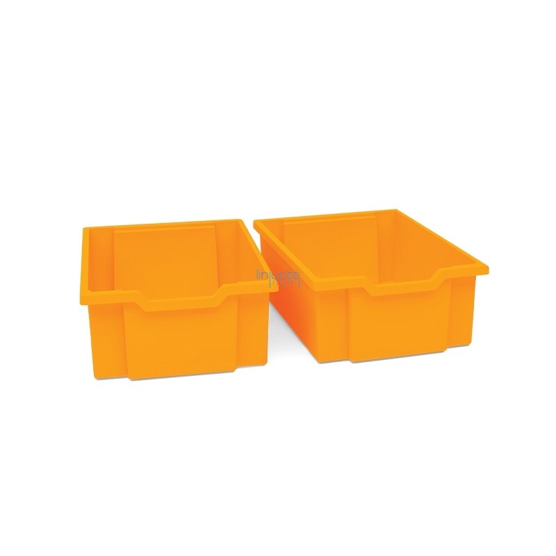 Dideli oranžiniai plastikiniai konteineriai 2 vnt.