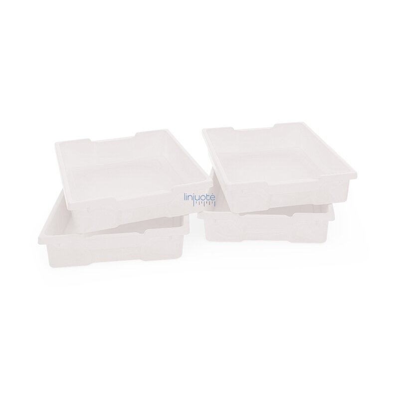 Maži balti plastikiniai konteineriai 4 vnt. Maži balti plastikiniai konteineriai 4 vnt.