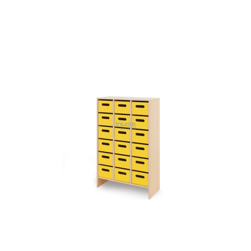 Spintelė XL + dideli mediniai konteineriai - geltona