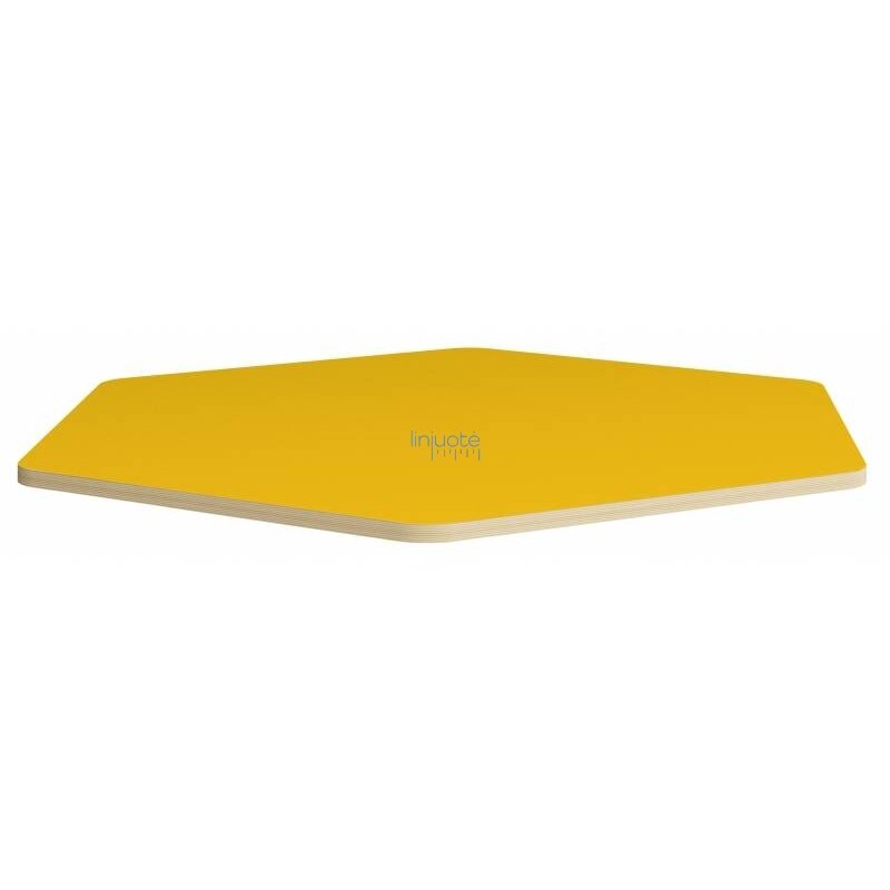 Šešiakampis stalviršis, skersmuo 140 cm - geltonas