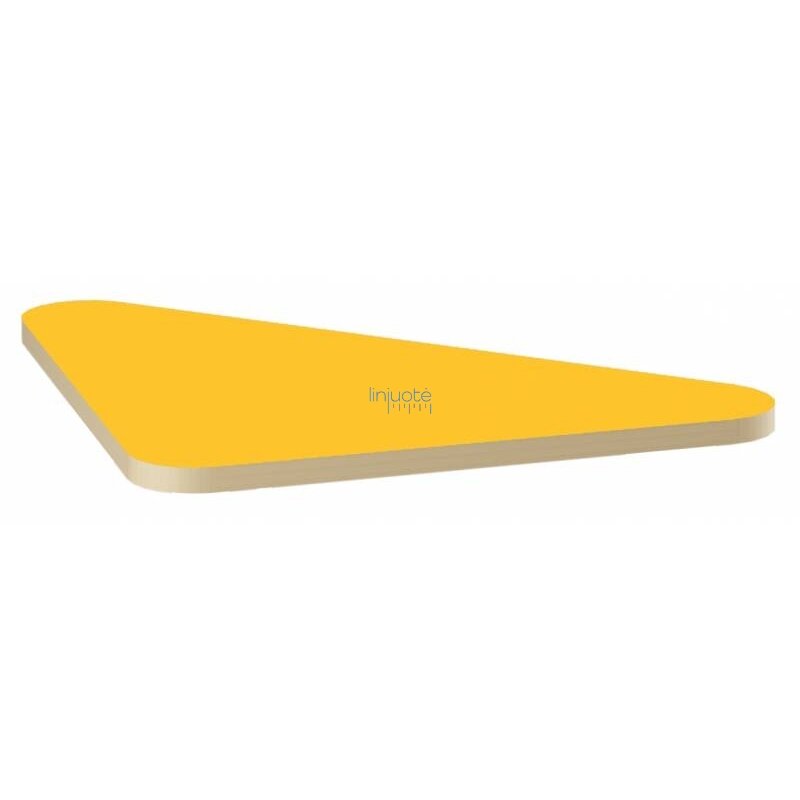 Trikampis stalviršis 109 x 77 x 77 cm - geltonas