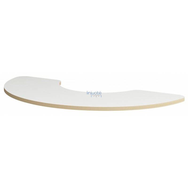 Banano formos stalviršis 146 x 68 cm - baltas Banano formos stalviršis 146 x 68 cm - baltas
