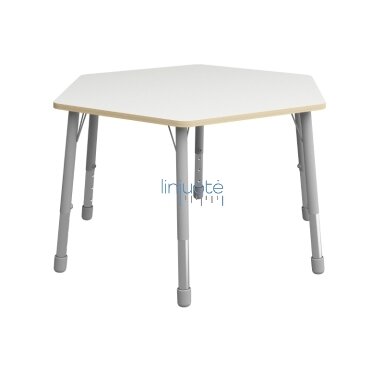 Šešiakampis stalviršis, skersmuo 140 cm - baltas Šešiakampis stalviršis, skersmuo 140 cm - baltas