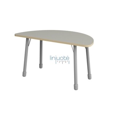 Pusapskritimis stalviršis, skersmuo 135 cm – pilkas
