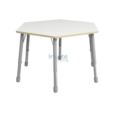 Šešiakampis stalviršis, skersmuo 140 cm - baltas 1 Šešiakampis stalviršis, skersmuo 140 cm - baltas 1