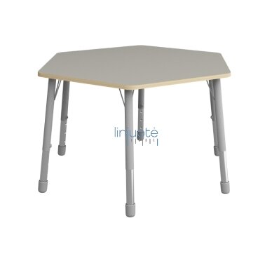 Šešiakampis stalviršis, skersmuo 140 cm – pilkas 1