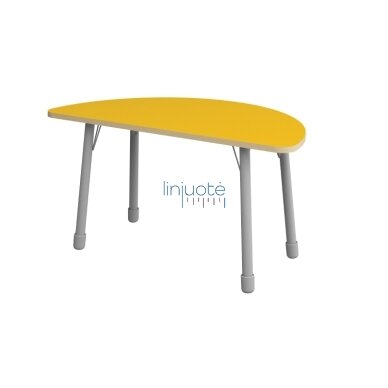 Pusapskritis stalviršis, skersmuo 135 cm – geltonas 1 Pusapskritis stalviršis, skersmuo 135 cm – geltonas 1