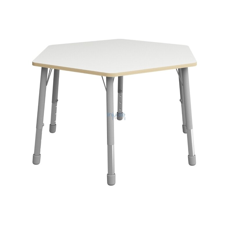Šešiakampis stalviršis, skersmuo 140 cm - baltas 1 Šešiakampis stalviršis, skersmuo 140 cm - baltas 1