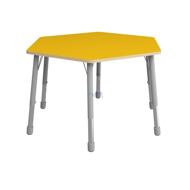 Šešiakampis stalviršis, skersmuo 140 cm - geltonas 1 Šešiakampis stalviršis, skersmuo 140 cm - geltonas 1