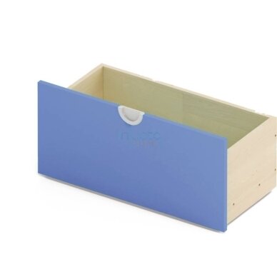 Vidutinė dėžė ant ratukų. Mėlynai žydra. Cubo kolekcija 2 Vidutinė dėžė ant ratukų. Mėlynai žydra. Cubo kolekcija 2