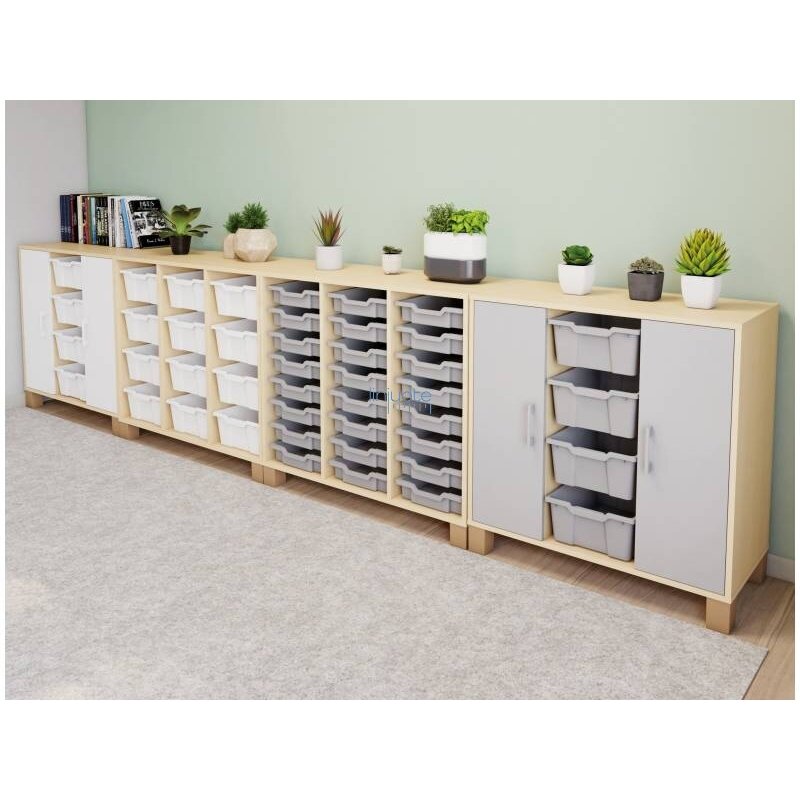 Didelės plastikinės dėžės, laimo spalvos, 4 vnt. 2