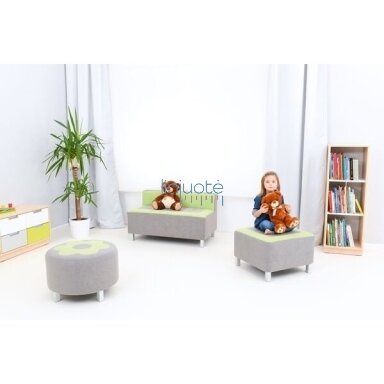 Apvalus pufas "Premium", pilkai žalias, BM 046068