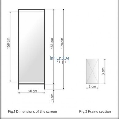Aukšta 3 dalų širma „Fėja“, 50x170, LINI31-34 3 Aukšta 3 dalų širma „Fėja“, 50x170, LINI31-34 3