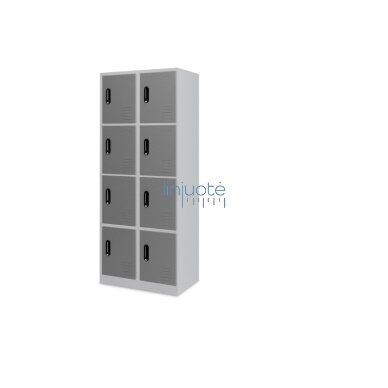Aukšta pilka metalinė 8 vietų rūbinė spinta Aukšta pilka metalinė 8 vietų rūbinė spinta