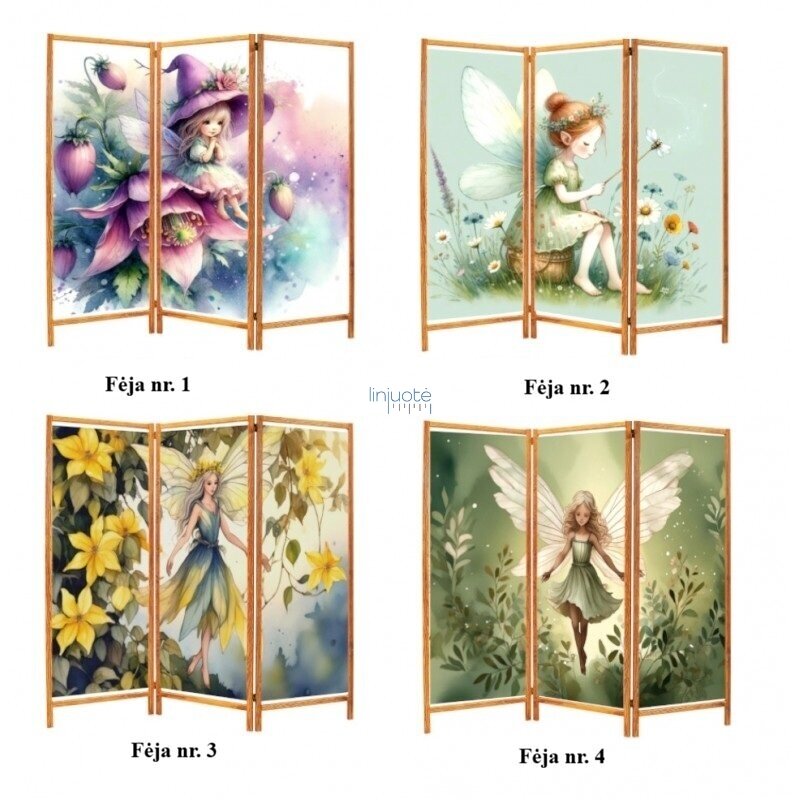 Aukšta 3 dalų širma „Fėja“, 50x170, LINI31-34 1 Aukšta 3 dalų širma „Fėja“, 50x170, LINI31-34 1
