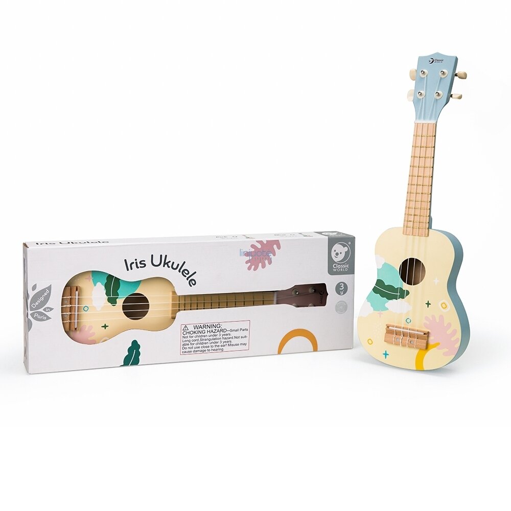 CLASSIC WORLD MEDINĖ UKULELĖ, VAIKIŠKA GITARA, MĖLYNA, CW40560 1 CLASSIC WORLD MEDINĖ UKULELĖ, VAIKIŠKA GITARA, MĖLYNA, CW40560 1