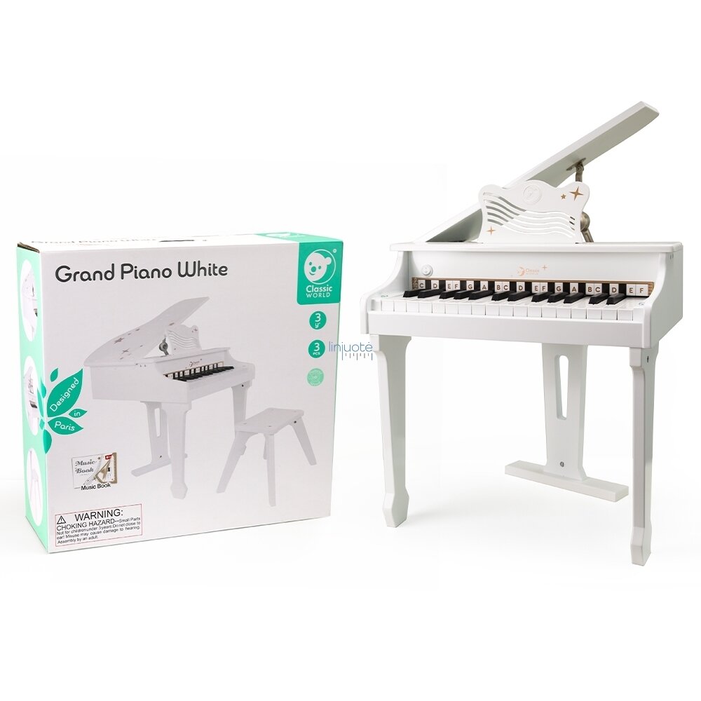 CLASSIC WORLD DIDELIS KŪDIKIŲ PIANINAS SU KĖDUTE IR MOKOMĄJA KNYGA, CW54273 5 CLASSIC WORLD DIDELIS KŪDIKIŲ PIANINAS SU KĖDUTE IR MOKOMĄJA KNYGA, CW54273 5
