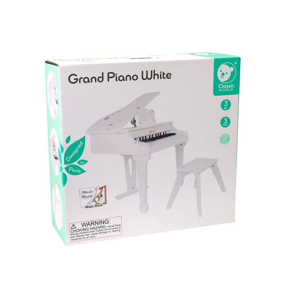 CLASSIC WORLD DIDELIS KŪDIKIŲ PIANINAS SU KĖDUTE IR MOKOMĄJA KNYGA, CW54273 6