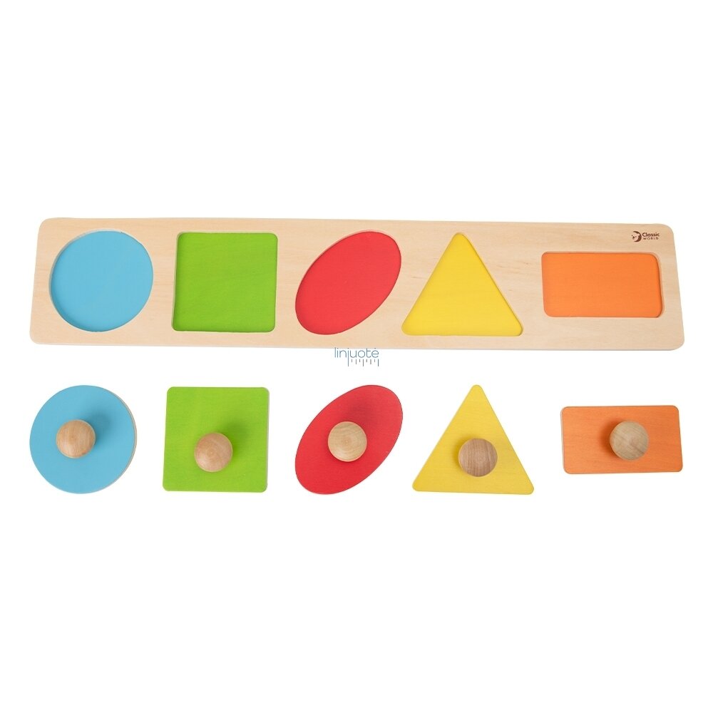 CLASSIC WORLD MONTESSORI DĖLIONĖ VAIKAMS, SKIRTA MOKYTIS FORMŲ FIGŪROS SPALVOS 7 EL., CW3644 CLASSIC WORLD MONTESSORI DĖLIONĖ VAIKAMS, SKIRTA MOKYTIS FORMŲ FIGŪROS SPALVOS 7 EL., CW3644