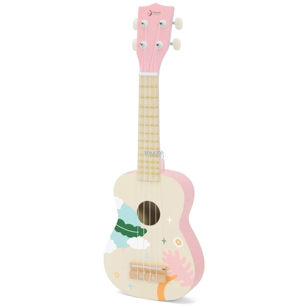 CLASSIC WORLD MEDINĖ VAIKŲ GITARA ROŽINĖ, CW40563 4 CLASSIC WORLD MEDINĖ VAIKŲ GITARA ROŽINĖ, CW40563 4