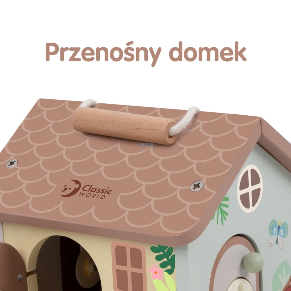 CLASSIC WORLD Medinis Jutimų Lavinimo Namelis su Spynomis ir Rakteliais 11d. CW20270 8