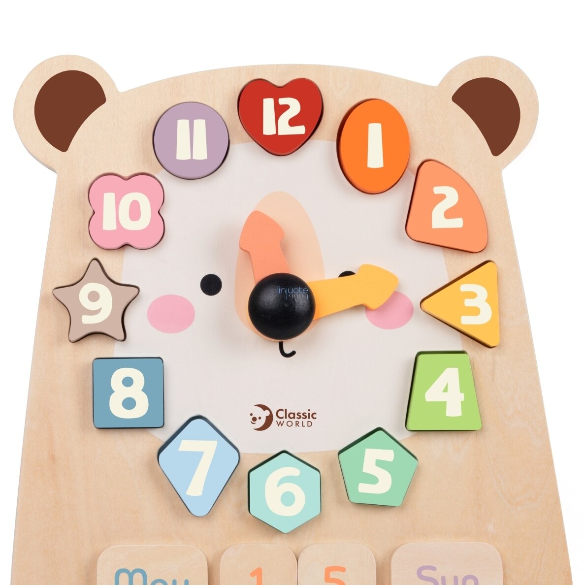 CLASSIC WORLD LAIKRODIS MEŠKIS MONTESSORI EDUKACINIS 3V1 MOKYMASIS LAIKO, SKAIČIAVIMO IR DATŲ, CW20277 6