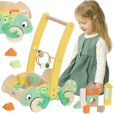 CLASSIC WORLD MEDINIS CHAMELEONO VAIKŠTUKAS STUMDUKAS SU KALADĖLĖMIS, CW10536 CLASSIC WORLD MEDINIS CHAMELEONO VAIKŠTUKAS STUMDUKAS SU KALADĖLĖMIS, CW10536