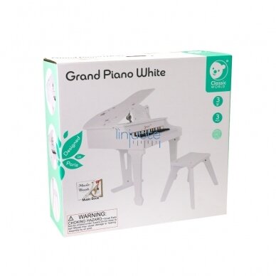 CLASSIC WORLD DIDELIS KŪDIKIŲ PIANINAS SU KĖDUTE IR MOKOMĄJA KNYGA, CW54273 6