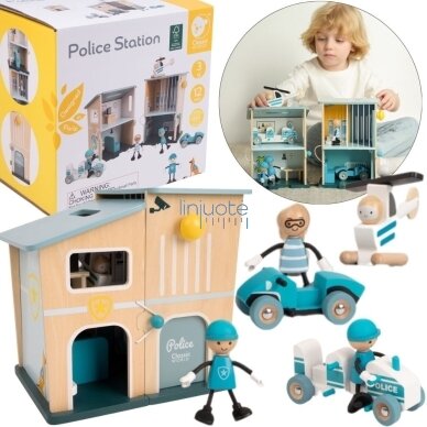 Medinis policijos nuovados rinkinys, namelis + figurėlės, 12 el., CW50647