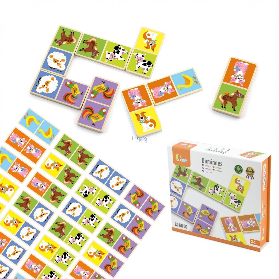 Medinis domino žaidimas "Ūkis", 51306 4 Medinis domino žaidimas "Ūkis", 51306 4
