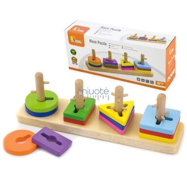 VIGA MEDINĖS KALADĖLĖS SU MONTESSORI FORMOS RŪŠIUOTOJU, 50968 VIGA MEDINĖS KALADĖLĖS SU MONTESSORI FORMOS RŪŠIUOTOJU, 50968