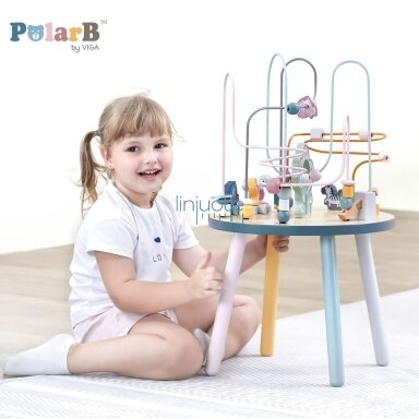 KLASIKINIS PASAULIS MITYBOS MOKSLO DĖLIONĖVIGA POLARB MEDINIS EDUKACINIS MANIPULIACINIS MONTESSORI STALAS, 44033