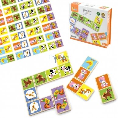 Medinis domino žaidimas "Ūkis", 51306 Medinis domino žaidimas "Ūkis", 51306