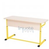Dvivietis mokyklinis stalas, geltonu rėmu 6308389