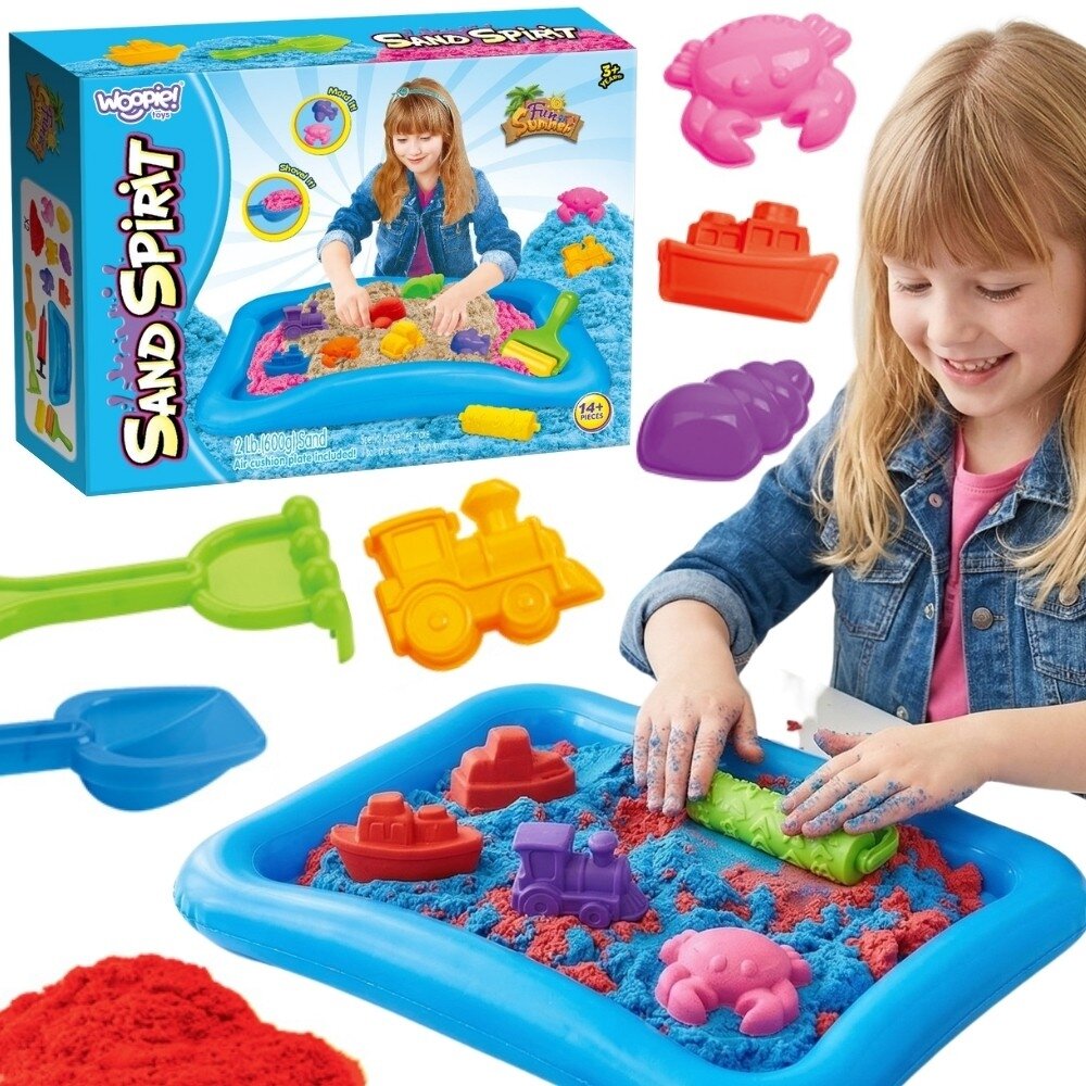 WOOPIE Magiškas kinetinis smėlis Rinkinys Baseinas Formelės 3+