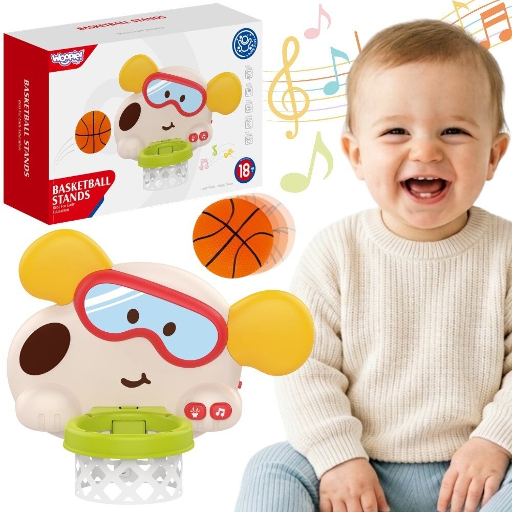 WOOPIE BABY Interaktyvus krepšinio krepšys šuniukas vaikams