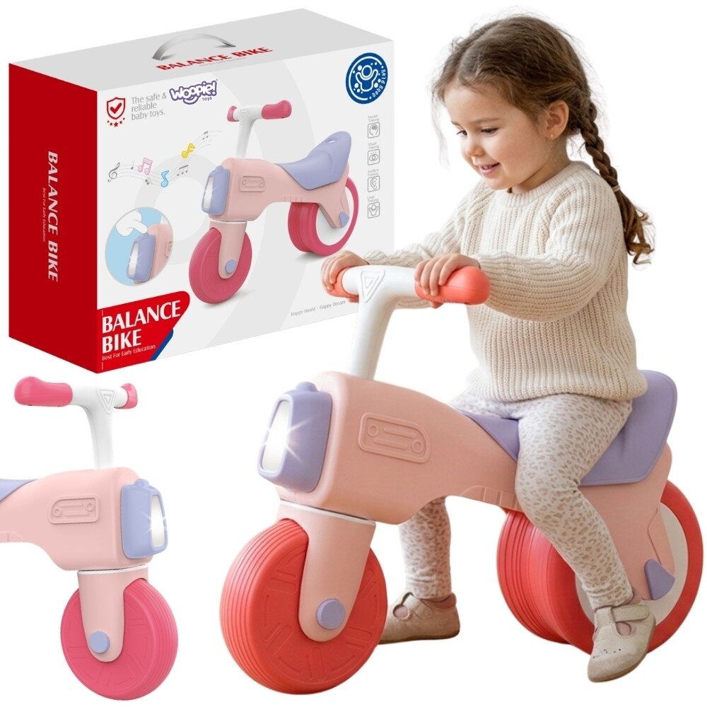 WOOPIE  BABY Paspirtukas-balansinis dviratukas Ežiukas Garsas 18m+ Rožinis
