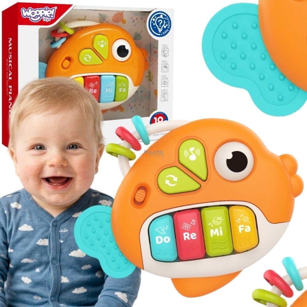 WOOPIE BABY Interaktyvus pianinas Žuvelė Muzikinės armonikėlės Garsai Šviesa 18m+ WOOPIE BABY Interaktyvus pianinas Žuvelė Muzikinės armonikėlės Garsai Šviesa 18m+