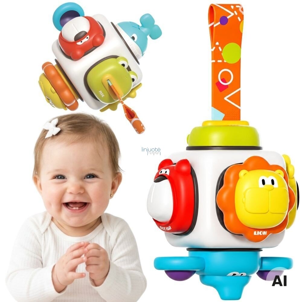 WOOPIE BABY Sensorinis kubas 6in1 - Gyvūnėliai WOOPIE BABY Sensorinis kubas 6in1 - Gyvūnėliai